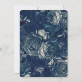 ネイビー金ゴールドフローラ書道結婚式招待状 招待状 (裏面)