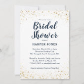 ネイビー金ゴールドブライダルシャワー 招待状 (正面)