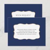 ネイビー金ゴールドベビーシャワー予約リクエストカード インビテーションポストカード (正面/裏面)