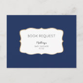 ネイビー金ゴールドベビーシャワー予約リクエストカード インビテーションポストカード (裏面)