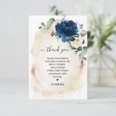 ネイビー金ゴールドホワイトシャンパンアイボリーバラブライダルシャワー サンキューカード (スタンド正面)