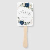 ネイビー金ゴールドホワイトシャンパンアイボリー幾何学プログラム ハンドファン (正面)