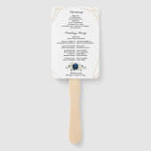 ネイビー金ゴールドホワイトシャンパンアイボリー幾何学プログラム ハンドファン (裏面)