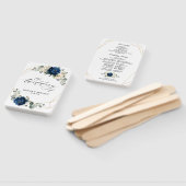 ネイビー金ゴールドホワイトシャンパンアイボリー幾何学プログラム ハンドファン (組立なし)