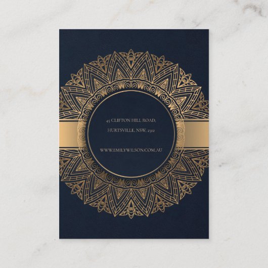 ネイビー金ゴールドマンクラシックダ華美ラネックレスディスプレイ 名刺 (裏面)