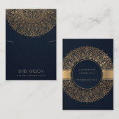 ネイビー金ゴールドマンクラシックダ華美ラネックレスディスプレイ 名刺 (正面/裏面)