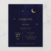 ネイビー金ゴールドムーンスターズ写真結婚QR (正面)