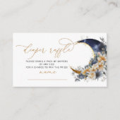 ネイビー金ゴールドムーンフローラおむつラッフルチケット エンクロージャーカード (正面)