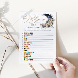 ネイビー金ゴールドムーンChildrens books絵文字ゲームカード 招待状