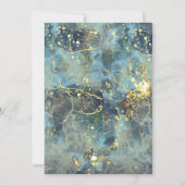 ネイビー金ゴールドモダングリッター 招待状 (裏面)