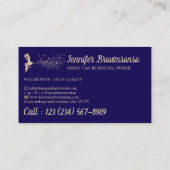 ネイビー金ゴールドモバイル絵を描体タンスプレー 名刺 (裏面)