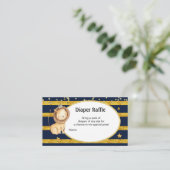 ネイビー金ゴールドライオンおむつラッフルエンクロージャカード エンクロージャーカード (スタンド正面)