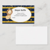 ネイビー金ゴールドライオンおむつラッフルエンクロージャカード エンクロージャーカード (正面/裏面)