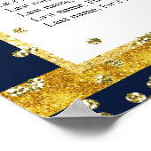 ネイビー金ゴールドライオン赤ちゃんシャワー座席表 ポスター (角)