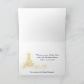 ネイビー金ゴールドライトツリー企業のクリスマスカード シーズンカード (内部)
