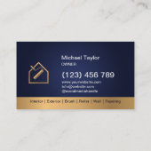 ネイビー金ゴールドラグジュアリープロフェッショナル絵を描ズサービス 名刺 (裏面)