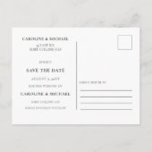 ネイビー金ゴールドラブタイポグラフィ写真Save the Date 案内ポストカード (裏面)