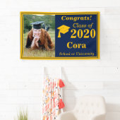 ネイビー金ゴールドワンフォトクラス2024年卒業 横断幕 (インサイチュ)