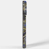 ネイビー金ゴールドヴィンテージピーコックペイズリーiphone 4 ケース Case-Mate iPhoneケース (裏面 / 右)