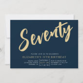 ネイビー金ゴールド台本770誕生日 招待状 (正面)