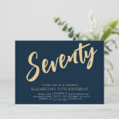 ネイビー金ゴールド台本770誕生日 招待状 (スタンド正面)