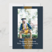 ネイビー金ゴールド大理石卒業発表カード 招待状 (裏面)