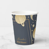 ネイビー金ゴールド天クレセントムーンブライダルシャワー 紙コップ (裏面)