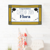 ネイビー金ゴールド幾何学卒業パーティー 横断幕 (インサイチュ)