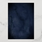 ネイビー金ゴールド書道結婚台本 箔招待状 (裏面)