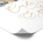 ネイビー金ゴールド月のカードとギフト ポスター (角)