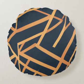 ネイビー金ゴールド枕 ラウンドクッション