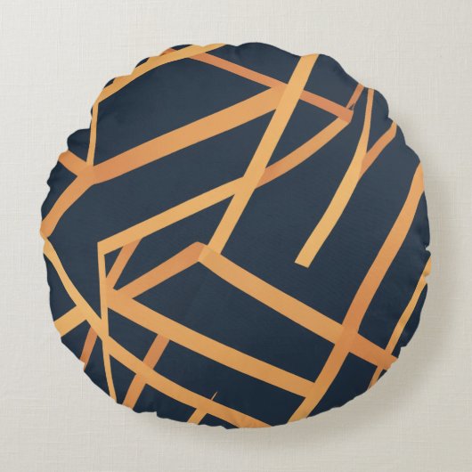 ネイビー金ゴールド枕 ラウンドクッション (正面)