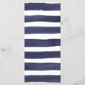 ネイビー金ゴールド水ストライプ色の結婚メニュー メニュー (裏面)