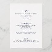 ネイビー金ゴールド結婚をフォイル招待状 箔招待状 (裏面)