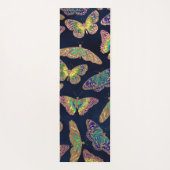 ネイビー金ゴールド蝶グリッター水色モノグラム ヨガマット (裏面)