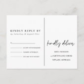 ネイビー金ゴールド観葉水色リース結婚式RSVP インビテーションポストカード (裏面)