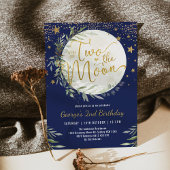 ネイビー金ゴールド2月の男の子2日の誕生日 招待状