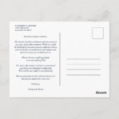 ネイビー金ゴールド4枚モダンの写真結婚コラージュの脚本 ポストカード (裏面)