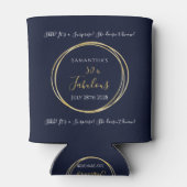 ネイビー金ゴールド50thサプライズ誕生日パーティーのお願い 缶クーラー (裏面)