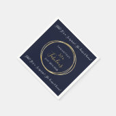 ネイビー金ゴールド50thサプライズ誕生日パーティー スタンダードカクテルナプキン (角)