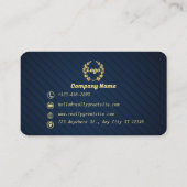 ネイビー金ゴールド モダン 名刺 (裏面)