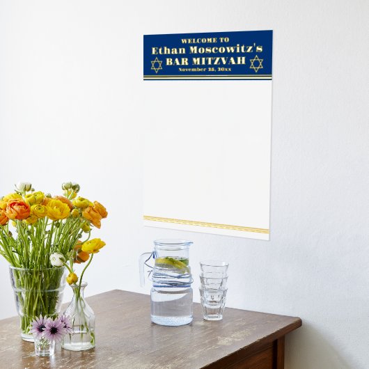 ネイビー金箔バー（ユダヤ教の）バル・ミツバーサインインポスター2 箔ポスター (レイダウン (キッチン))