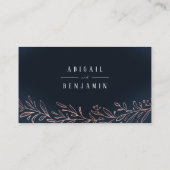 ネイビー金箔結婚植物のWebサイト挿入カード プレイスカード (裏面)