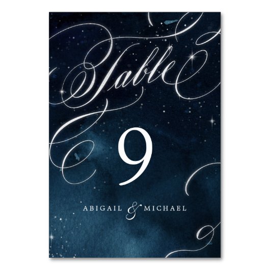 ネイビー銀ヴィンテージ書道結婚釉薬 テーブルナンバー (裏面)