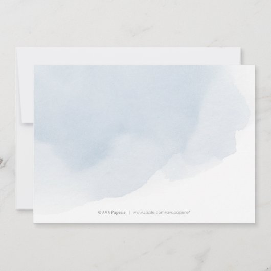 ネイビー銀ヴィンテージ書道結婚釉薬 招待状 (裏面)