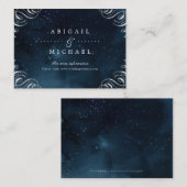 ネイビー銀ヴィンテージ結婚書道の挿入 エンクロージャーカード (正面/裏面)