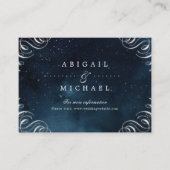 ネイビー銀ヴィンテージ結婚書道の挿入 エンクロージャーカード (正面)