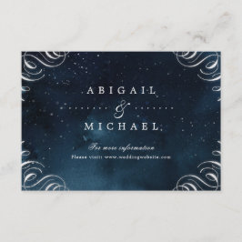 ネイビー銀ヴィンテージ結婚書道の挿入 エンクロージャーカード