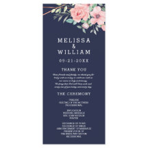 ネイビー銅幾何学的な水の色の結婚フローラ