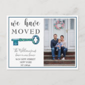 ネイビー鍵写真を移動のお知らせ 案内ポストカード (正面)